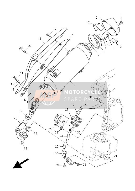 Yamaha YP400RA 2015 ABGAS für ein 2015 Yamaha YP400RA